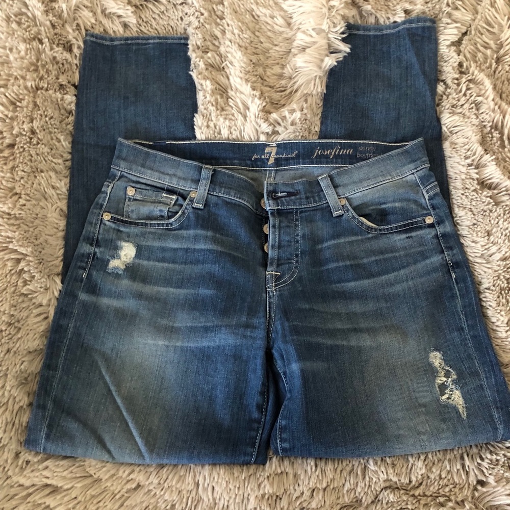 7 for all Mankind Josefina Skinny Boyfriend Jeans